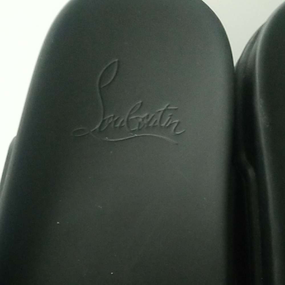 Christian Louboutin Black Velvet Sandals - Picture 2 of 5